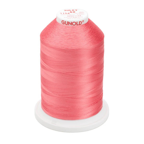 Sulky 40 Wt. Rayon Thread- Coral - 5,500 yd. Jumbo Cone