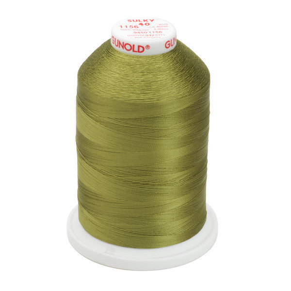 Sulky 40 Wt. Rayon Thread- Lt. Army Green - 5,500 yd. Jumbo Cone