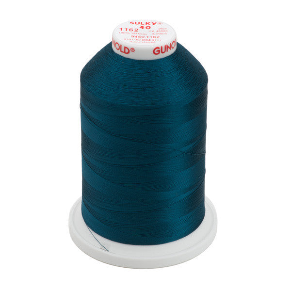 Sulky 40 Wt. Rayon Thread- Deep Teal - 5,500 yd. Jumbo Cone