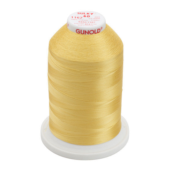 Sulky 40 Wt. Rayon Thread- Maize Yellow - 5,500 yd. Jumbo Cone