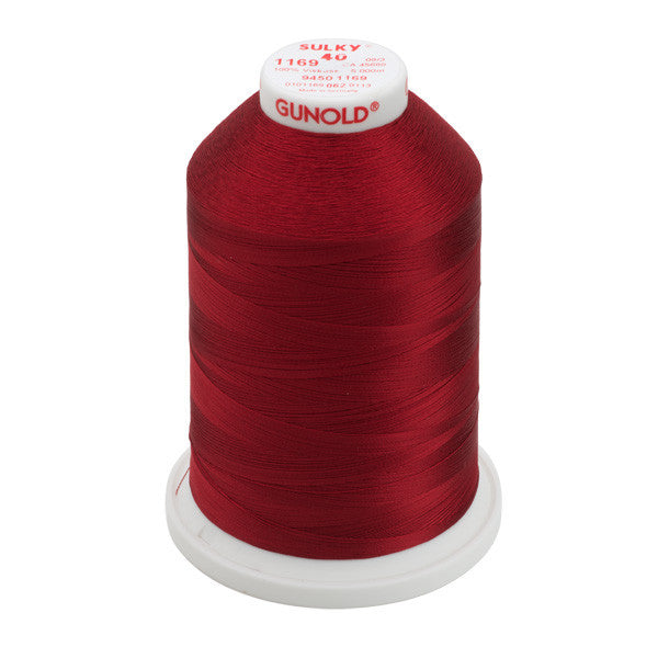 Sulky 40 Wt. Rayon Thread- Bayberry Red - 5,500 yd. Jumbo Cone