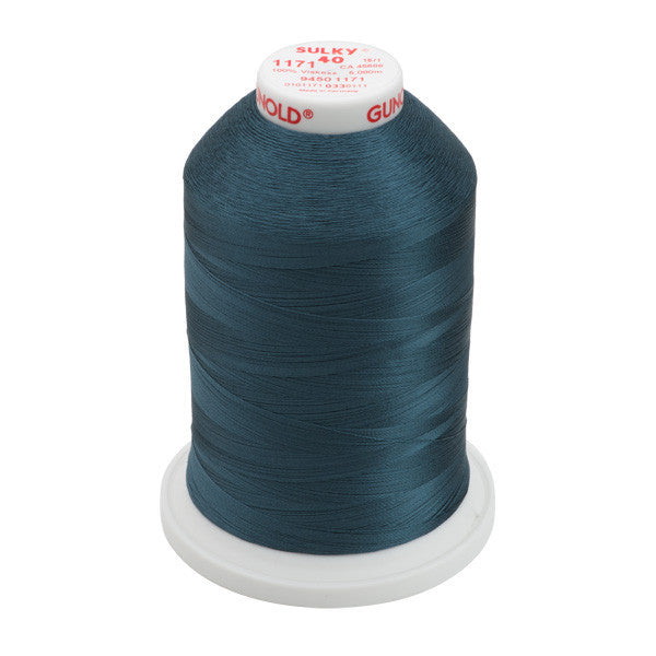 Sulky 40 Wt. Rayon Thread- Weathered Blue - 5,500 yd. Jumbo Cone