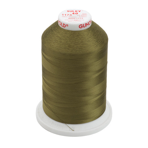 Sulky 40 Wt. Rayon Thread- Med. Army Green - 5,500 yd. Jumbo Cone