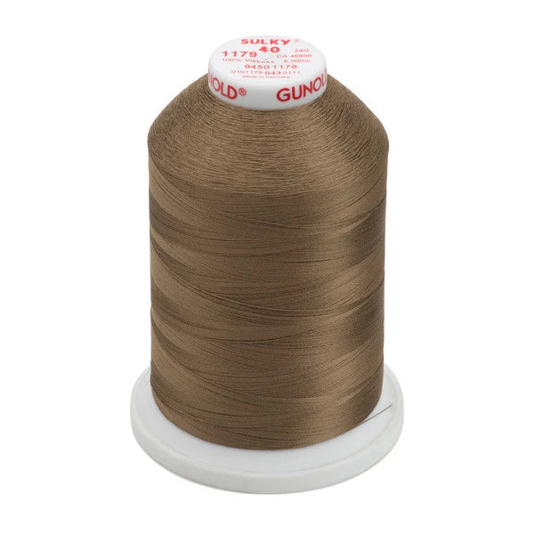Sulky 40 Wt. Rayon Thread- Dk. Taupe - 5,500 yd. Jumbo Cone