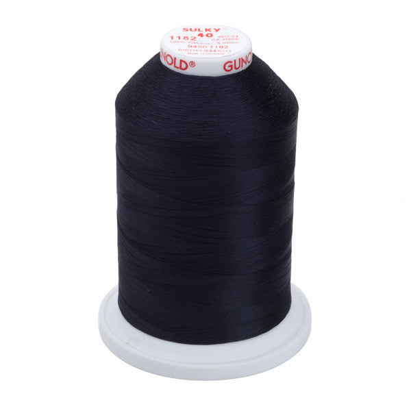 Sulky 40 Wt. Rayon Thread- Blue Black - 5,500 yd. Jumbo Cone