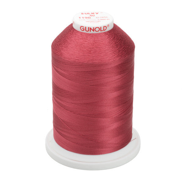 Sulky 40 Wt. Rayon Thread- Med. Burgundy - 5,500 yd. Jumbo Cone