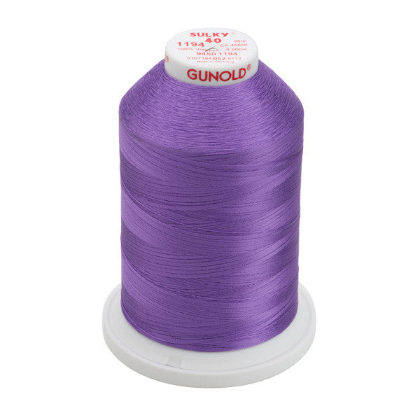 Sulky 40 Wt. Rayon Thread- Lt. Purple - 5,500 yd. Jumbo Cone