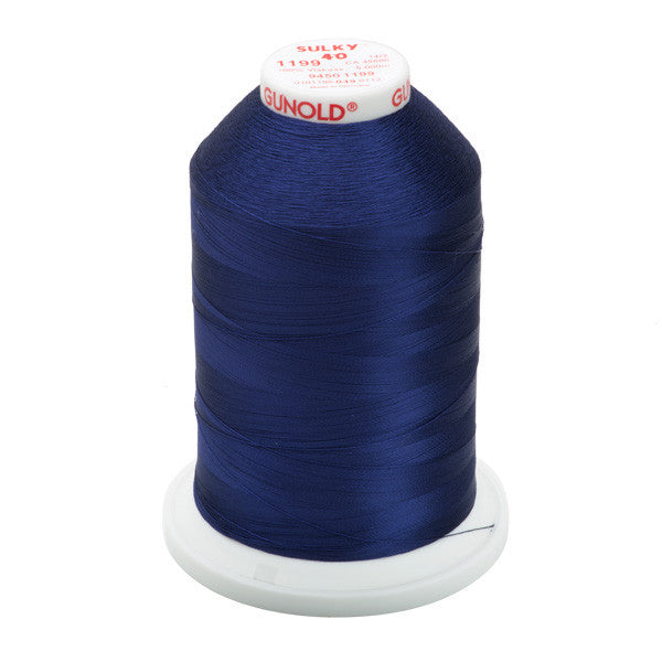 Sulky 40 Wt. Rayon Thread- Admiral Navy Blue - 5,500 yd. Jumbo Cone