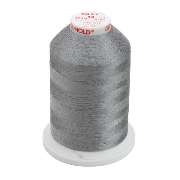 Sulky 40 Wt. Rayon Thread- Gray - 5,500 yd. Jumbo Cone