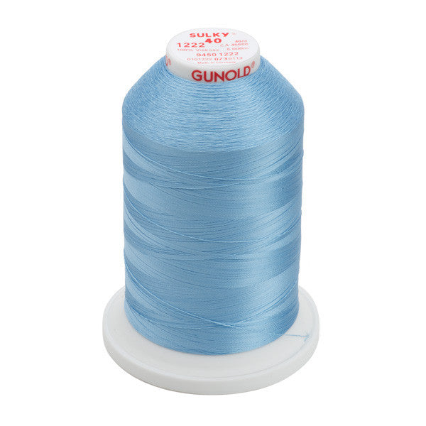 Sulky 40 Wt. Rayon Thread- Lt. Baby Blue - 5,500 yd. Jumbo Cone