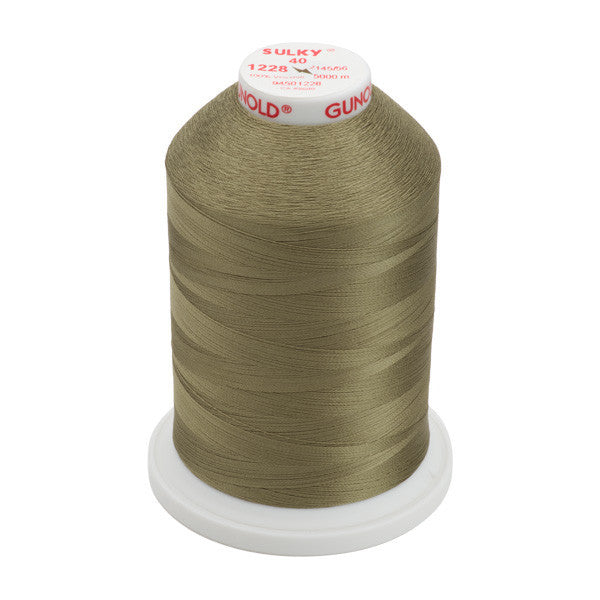Sulky 40 Wt. Rayon Thread- Drab Green - 5,500 yd. Jumbo Cone