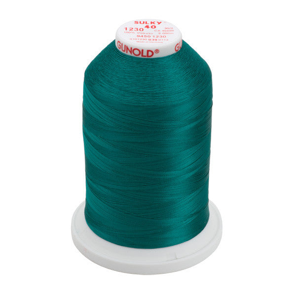 Sulky 40 Wt. Rayon Thread- Dk. Teal - 5,500 yd. Jumbo Cone