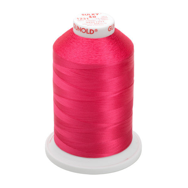 Sulky 40 Wt. Rayon Thread - Med. Rose - 5,500 yd. Jumbo Cone – Sew ...