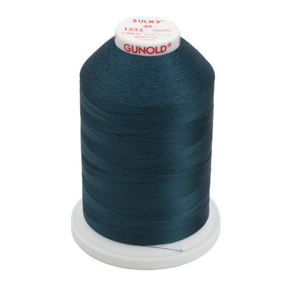 Sulky 40 Wt. Rayon Thread- Ocean Teal - 5,500 yd. Jumbo Cone
