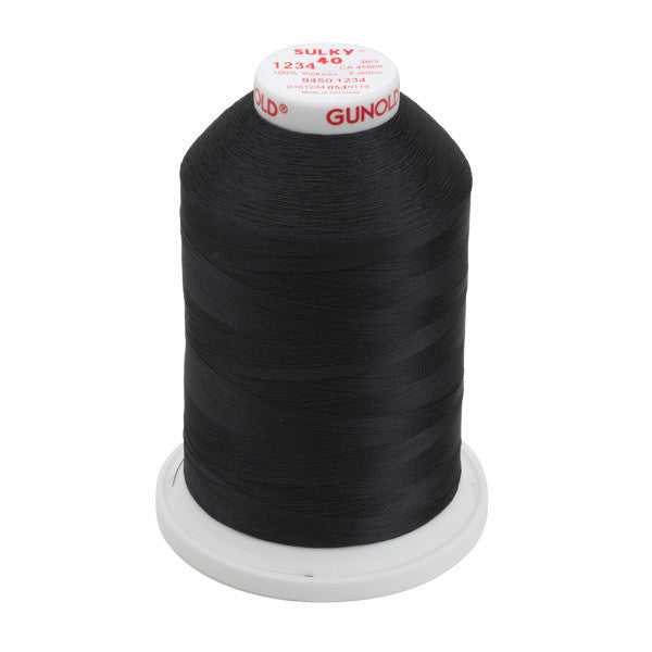 Sulky 40 Wt. Rayon Thread- Almost Black - 5,500 yd. Jumbo Cone