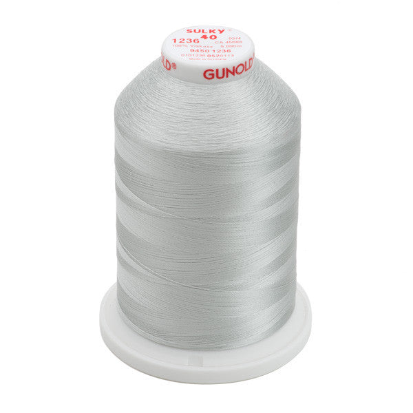 Sulky 40 Wt. Rayon Thread- Lt. Silver - 5,500 yd. Jumbo Cone