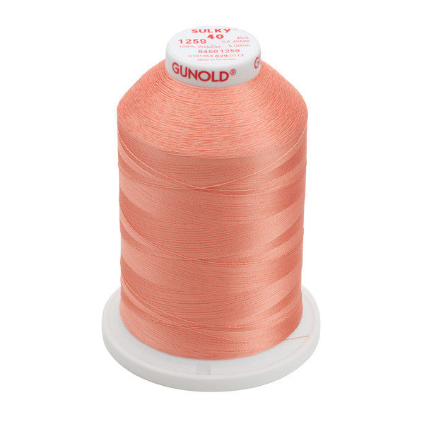 Sulky 40 Wt. Rayon Thread- Salmon Peach - 5,500 yd. Jumbo Cone