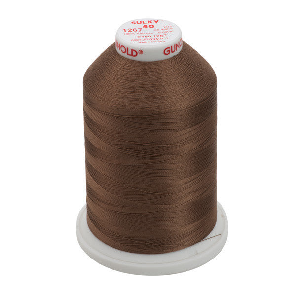 Sulky 40 Wt. Rayon Thread- Mink Brown - 5,500 yd. Jumbo Cone