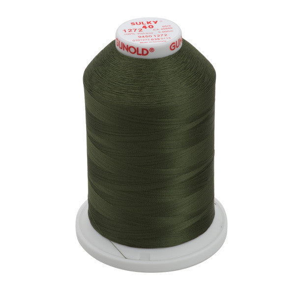 Sulky 40 Wt. Rayon Thread- Hedge Evergreen - 5,500 yd. Jumbo Cone
