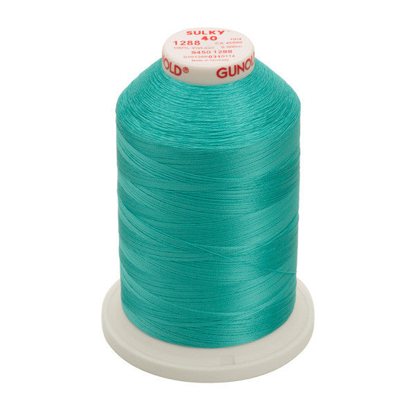 Sulky 40 Wt. Rayon Thread- Aqua - 5,500 yd. Jumbo Cone