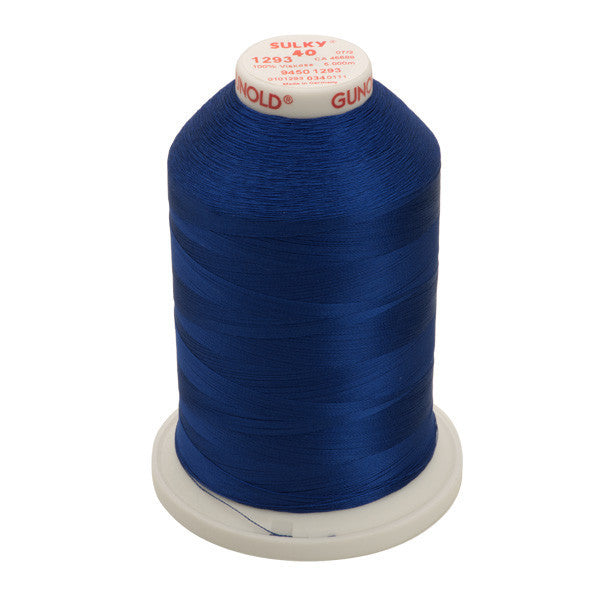 Sulky 40 Wt. Rayon Thread- Deep Nassau Blue - 5,500 yd. Jumbo Cone