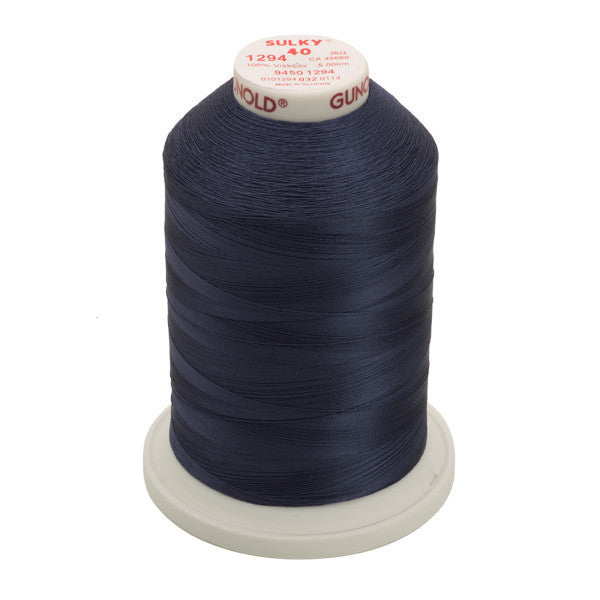 Sulky 40 Wt. Rayon Thread- Deep Slate Gray - 5,500 yd. Jumbo Cone