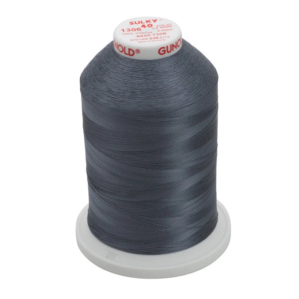 Sulky 40 Wt. Rayon Thread- Gun Metal Gray - 5,500 yd. Jumbo Cone