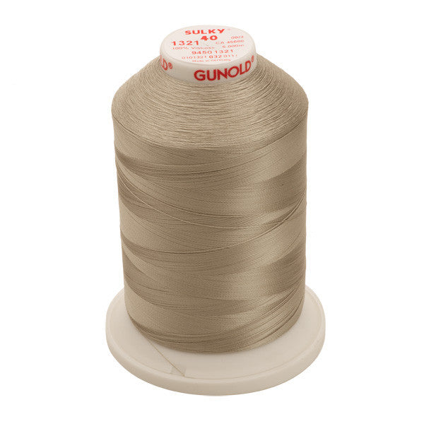 Sulky 40 Wt. Rayon Thread- Gray Khaki - 5,500 yd. Jumbo Cone