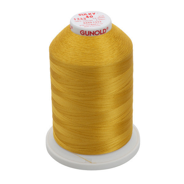 Sulky 40 Wt. Rayon Thread- Sunflower Gold - 5,500 yd. Jumbo Cone