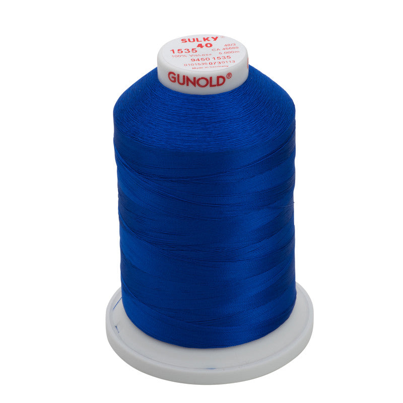 Sulky 40 Wt. Rayon Thread- Team Blue - 5,500 yd. Jumbo Cone