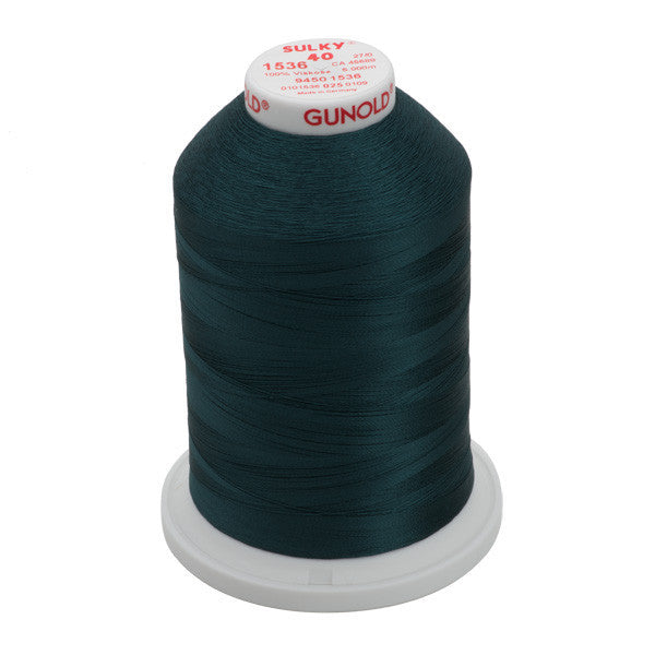 Sulky 40 Wt. Rayon Thread- Midnight Teal - 5,500 yd. Jumbo Cone