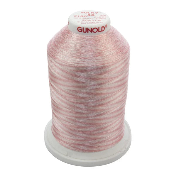 Sulky 40 Wt. Rayon Variegated Thread - Vari-Pastel Pinks - 5,500 yd. Jumbo Cone