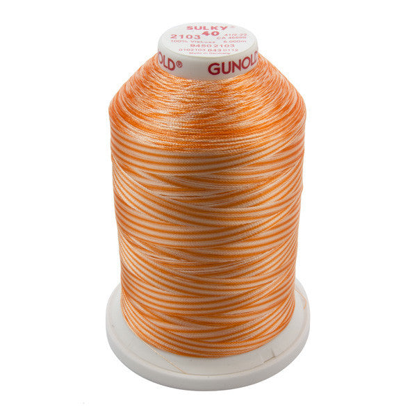 Sulky 40 Wt. Rayon Variegated Thread - Vari-Oranges - 5,500 yd. Jumbo Cone
