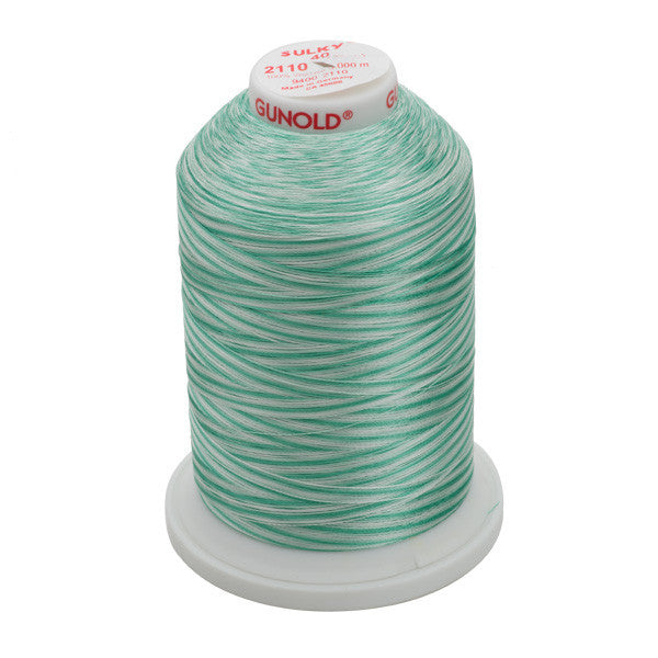 Sulky 40 Wt. Rayon Variegated Thread - Vari-True Greens - 5,500 yd. Jumbo Cone