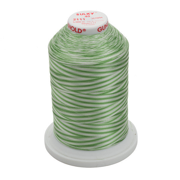 Sulky 40 Wt. Rayon Variegated Thread - Vari-Grass Greens - 5,500 yd. Jumbo Cone