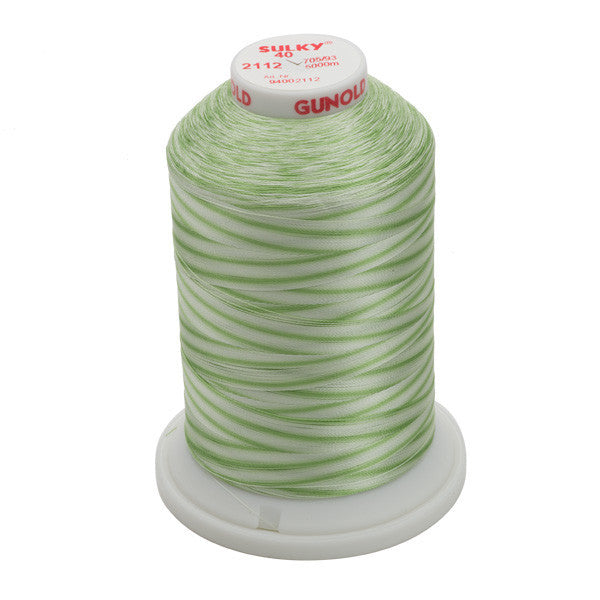 Sulky 40 Wt. Rayon Variegated Thread - Mint Greens - 5,500 yd. Jumbo Cone