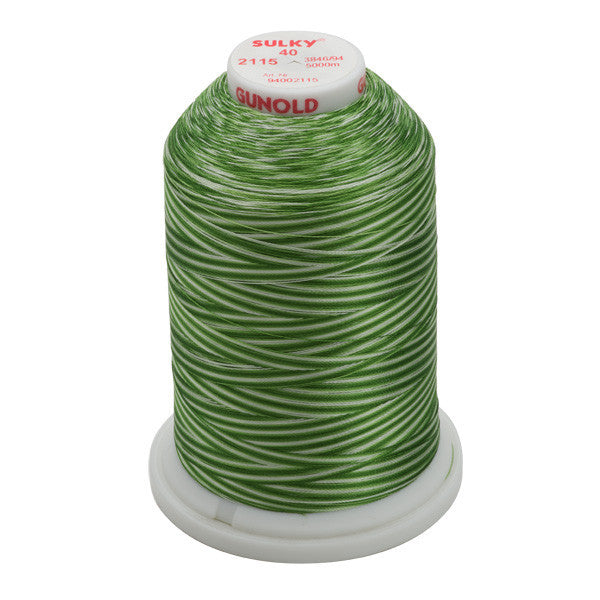 Sulky 40 Wt. Rayon Variegated Thread - Vari-Pine Greens - 5,500 yd. Jumbo Cone