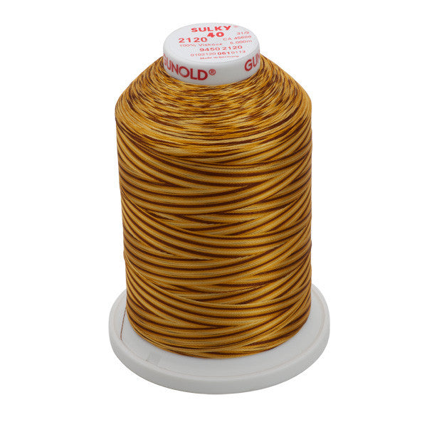 Sulky 40 Wt. Rayon Variegated Thread - Vari-Dk. Browns - 5,500 yd. Jumbo Cone