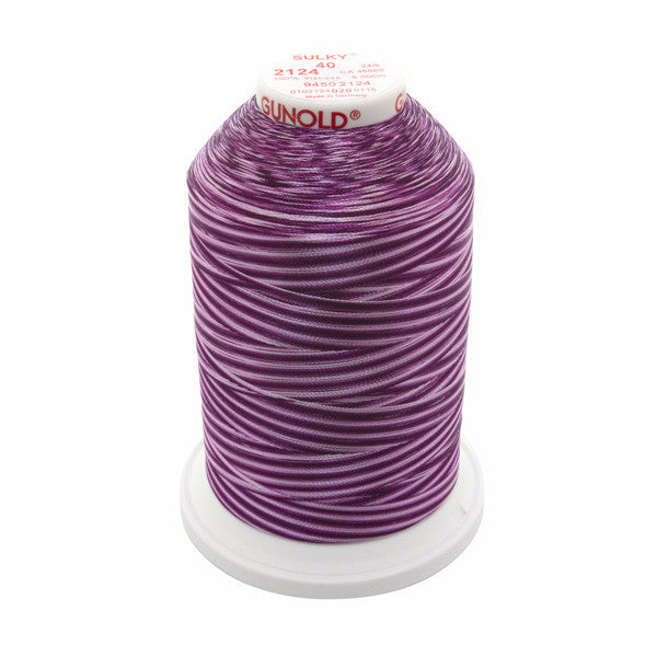 Sulky 40 Wt. Rayon Variegated Thread - Vari-Purples - 5,500 yd. Jumbo Cone