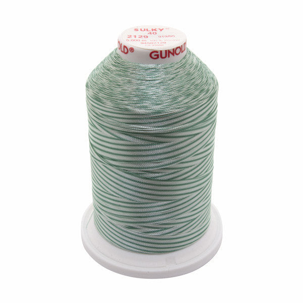 Sulky 40 Wt. Rayon Variegated Thread - Vari-French Greens - 5,500 yd. Jumbo Cone