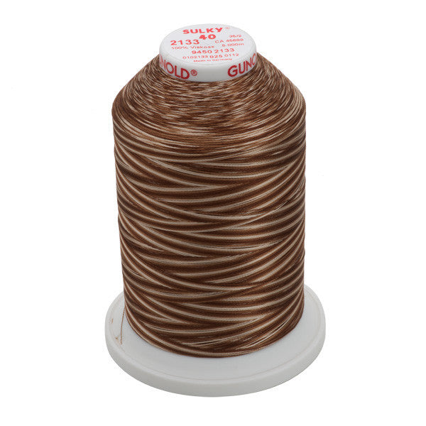 Sulky 40 Wt. Rayon Variegated Thread - Vari-Coffee Browns - 5,500 yd. Jumbo Cone
