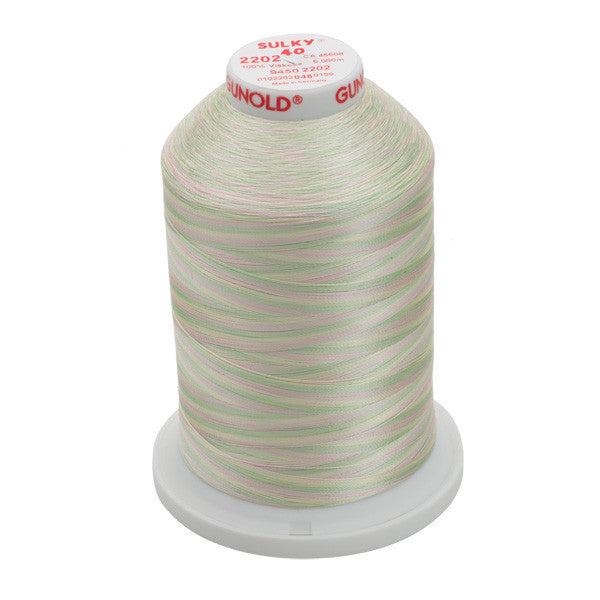 Sulky 40 Wt. Rayon Multi-Color Thread - Mint Green/Pink - 5,500 yd. Jumbo Cone