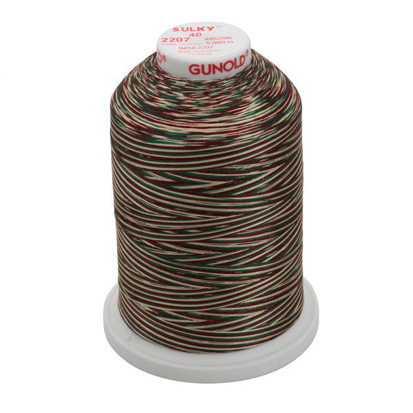 Sulky 40 Wt. Rayon Multi-Color Thread - Green/Burgundy/Tan - 5,500 yd. Jumbo Cone