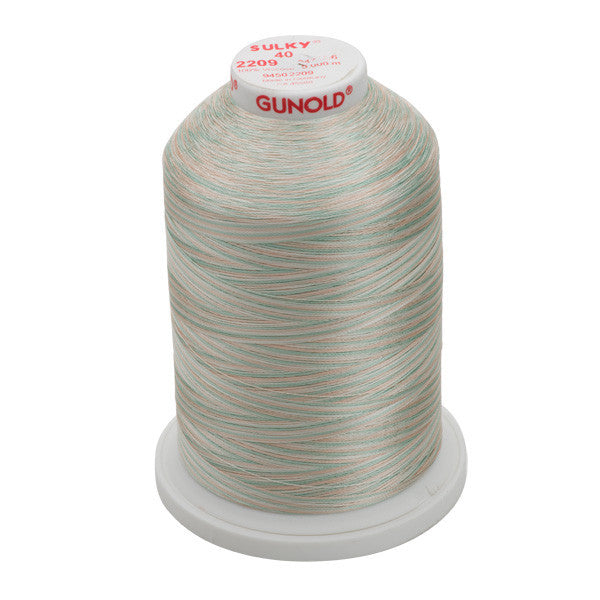 Sulky 40 Wt. Rayon Multi-Color Thread - Seafoam/Coral Reef/Ecru - 5,500 yd. Jumbo Cone