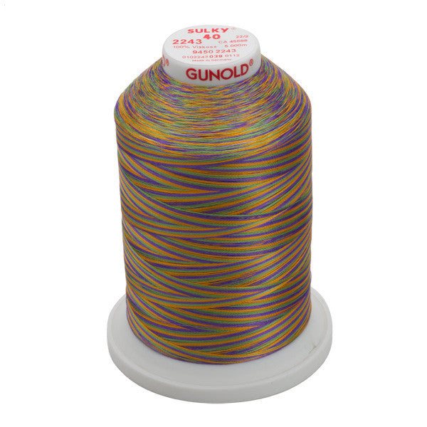 Sulky 40 Wt. Rayon Multi-Color Thread - Med. Green/Purple/Gold - 5,500 yd. Jumbo Cone