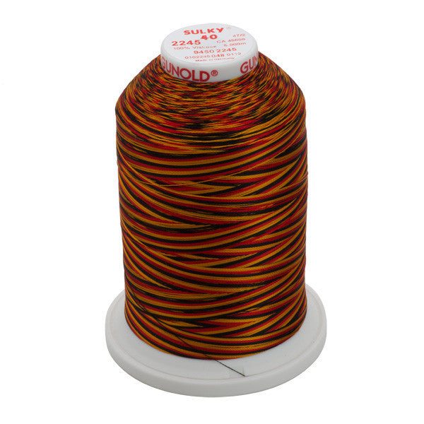Sulky 40 Wt. Rayon Multi-Color Thread - Old Gold/Black/Red - 5,500 yd. Jumbo Cone