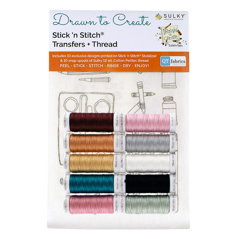 Sulky Drawn to Create Stick ’n Stitch Transfers & Thread Kit