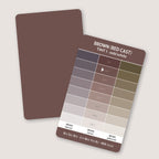 Brown color cards from the Essential Color Card Deck, showing a solid swatch and a reverse-side tint chart.