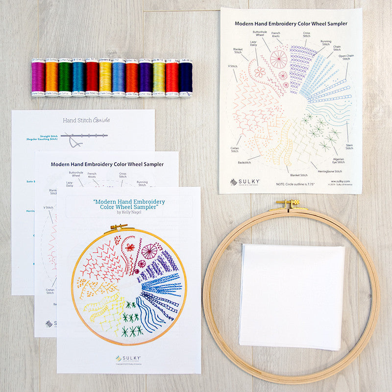 Sulky Rainbow Color Wheel Hand Embroidery Sampler Kit