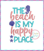 Creative Appliques The Beach Is My Happy Place included in the Summer Embroidery and Applique Bundle